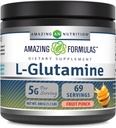 Erstaunliche Formeln L-Glutamin Pulver | Aminosäure Ergänzung | Non-GMO | Gluten Free | Made in USA (Fruit Punch | 1 Lb)