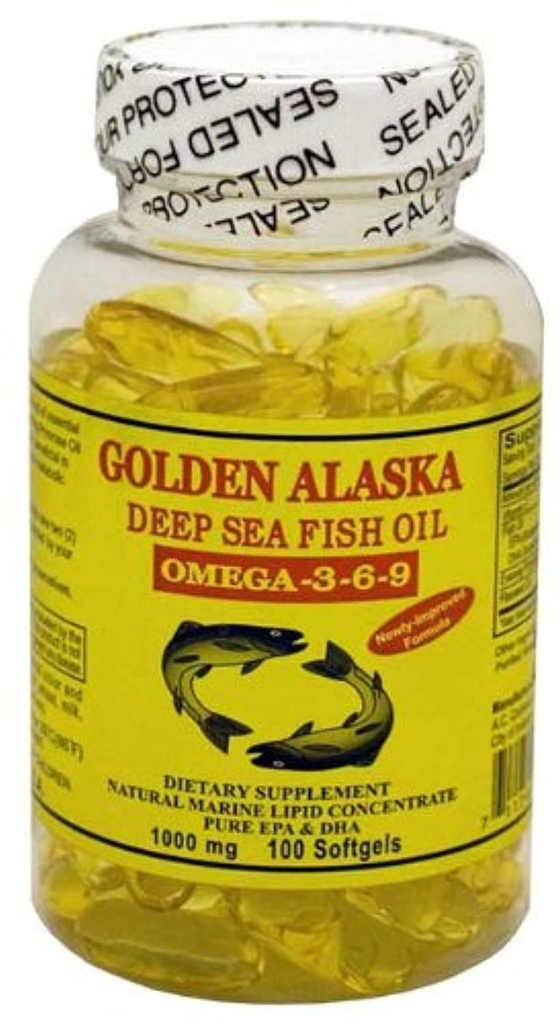 Golden Alaska Tiefsee Omega-3-6-9 Fischöl 1000mg 100 Softgels