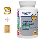 Equate Adult 50+ One Daily Complete Multivitamin/Multimineral Supplement, 125 Tabletten, Umfassendes Multivitamin für Erwachsene über 50 + Createandbundle Aufkleber