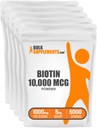BulkSupplements.com Biotin 10000mcg Pulver - Vitamine für Haar, Haut und Nägel - als Vitamin B7, Glutenfrei, 1000mg pro Portion (10mg Biotin), 5kg (11 lbs) (Pack mit 5)