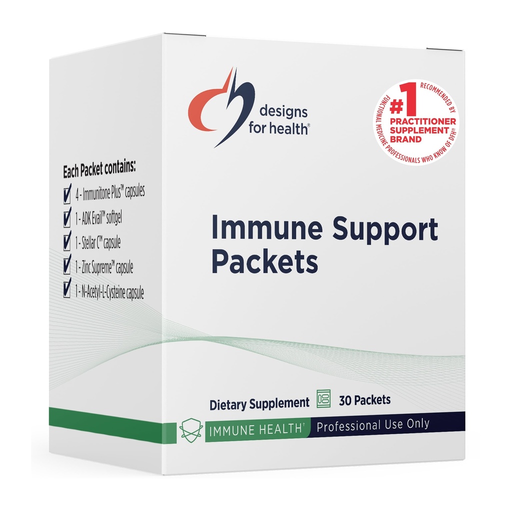 Progetti per i pacchetti di supporto immunitario della salute - Un mese di alimentazione Vitamine Packs con Immunitone Plus Mushroom Complex + Erbe, NAC, Vitamina D + K, Zinc + Vitamina C (30 pacchetti)
