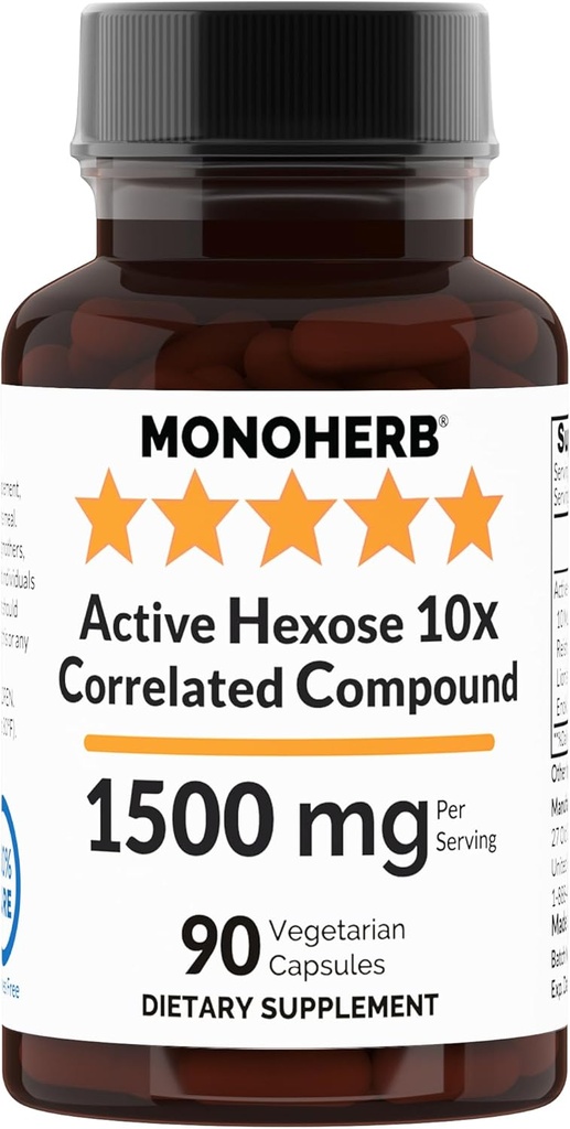MONOHERB Active Hexose 10x Correlated Compound, 1500 mg - 30 Serve - 90 capsule 500 mg per capsula