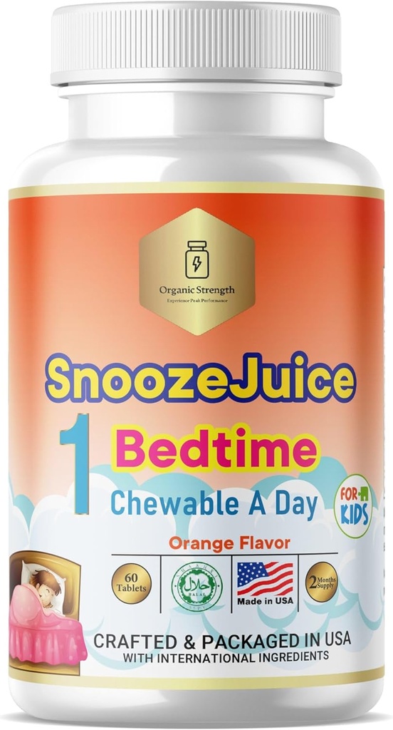 Kinderbett Zeit 1 Kaubare Tablette ein Tag Halal Vitamine Orange Geschmack für Alter 4-12, 60 Servierungen