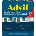 Réducteur de douleur advil et réducteur de fièvre, anti-douleur avec Ibuprofène 200mg pour les maux de tête, les maux de dos, les douleurs menstruelles et les douleurs articulaires - 50x2 comprimés enduits