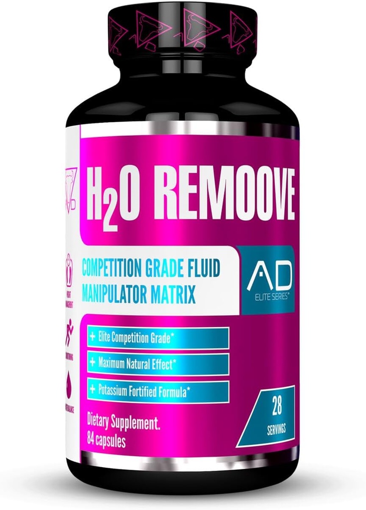 Projet AD H2O Remoove Nutural Diuretice Water Management System, Contient une Formule Potassium-Sparing conçue pour promouvoir un Drier, Leaner et plus vasculaire Looking Physique (28 Servants)