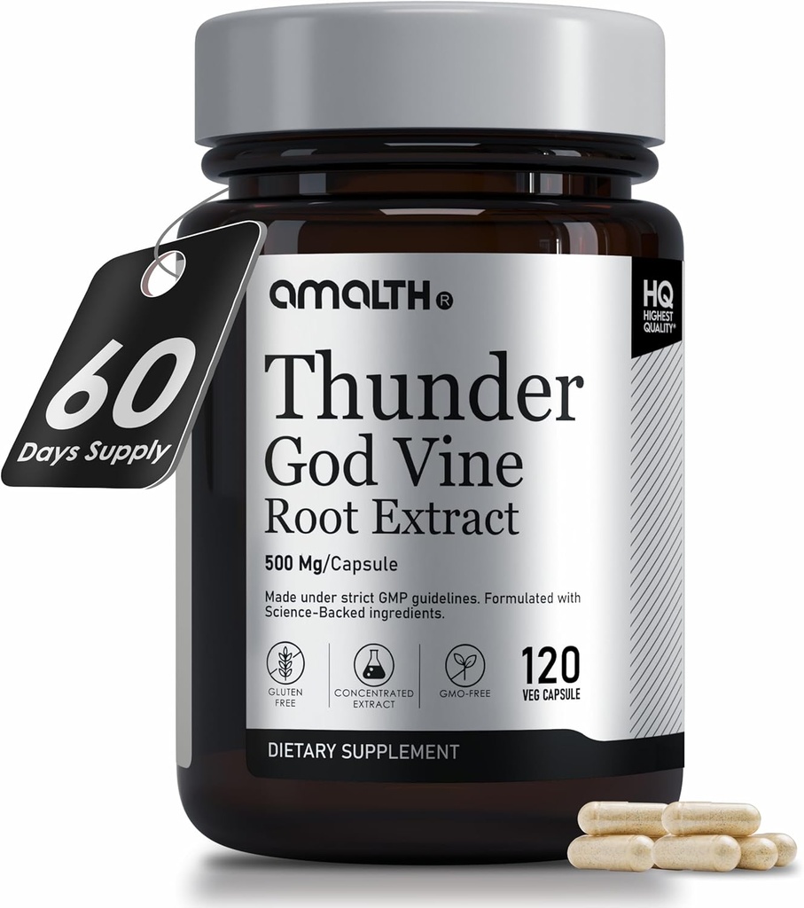 AMALTH Thunder God Vine Root – Tripterygium Wilfordii Herbal Supplement – Capsule con Lei Gong Teng estratto con Triptolide – 120 capsule