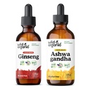 Wild & Organic Ginseng Tinkture 2 fl oz & Ashwagandha Tinktur 4 fl oz