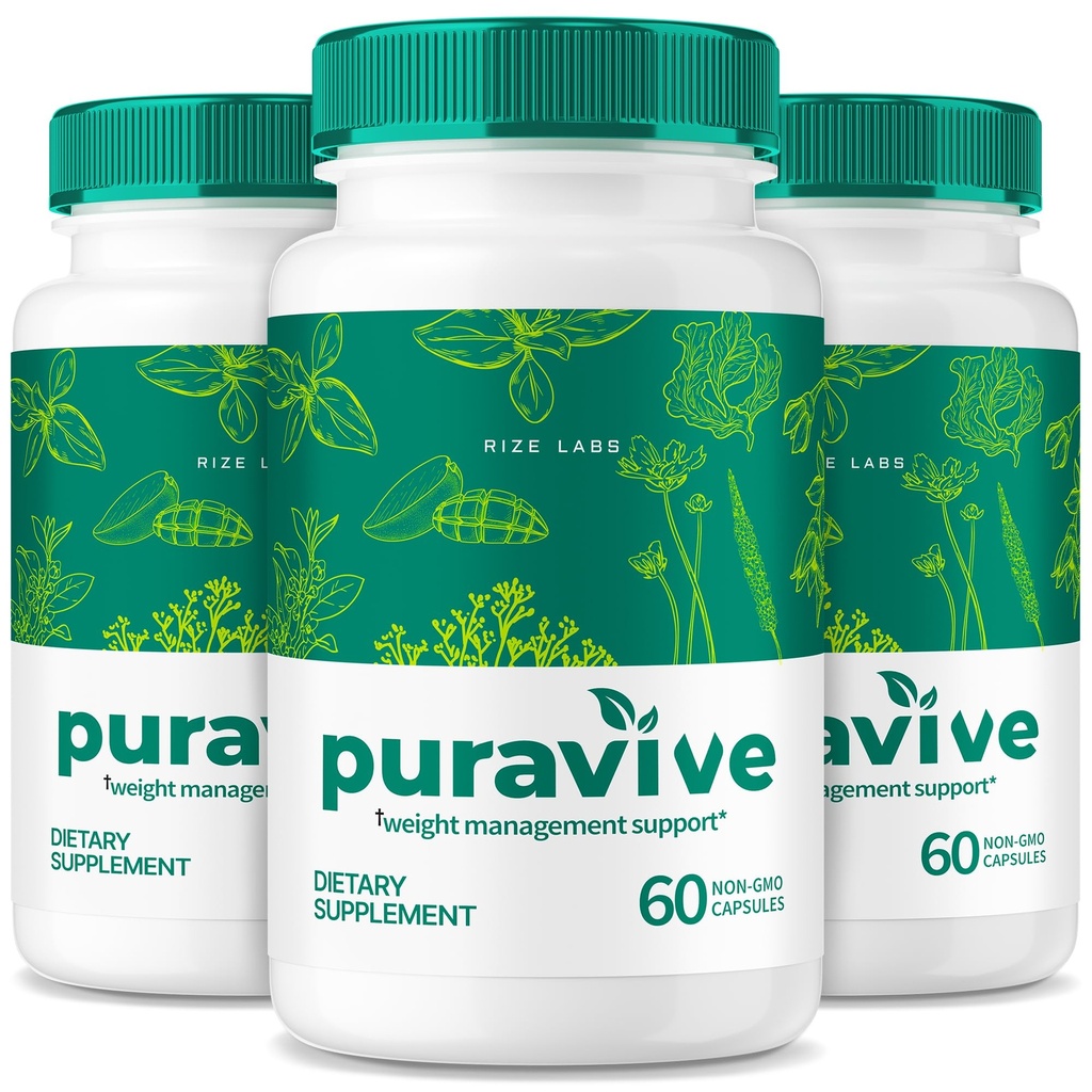 rize labs (Pack of 3 Puravive WeightLoss Capsule, Exotic Rice Capsule Recensioni, Supporto Peso Livelli BAT, Detox & Cleanse, All-Natural Facile da ingoiare Formula (180 capsule)