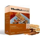 BestMed - Barre de nutrition à haute teneur en protéines - faible teneur en glucides, 15g de protéines, faible teneur en sucre, faible teneur en calories, barre de remplacement des repas (cannelle, 1 boîte - 7 chiffres)