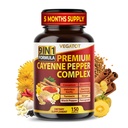 Bio Cayenne Pepper 9IN1 Complex mit Zimt, Ginger, Kurkuma für Gesamtgesundheit, Immunsystem, Verdauung Wellness (150 Count (Pack von 1))