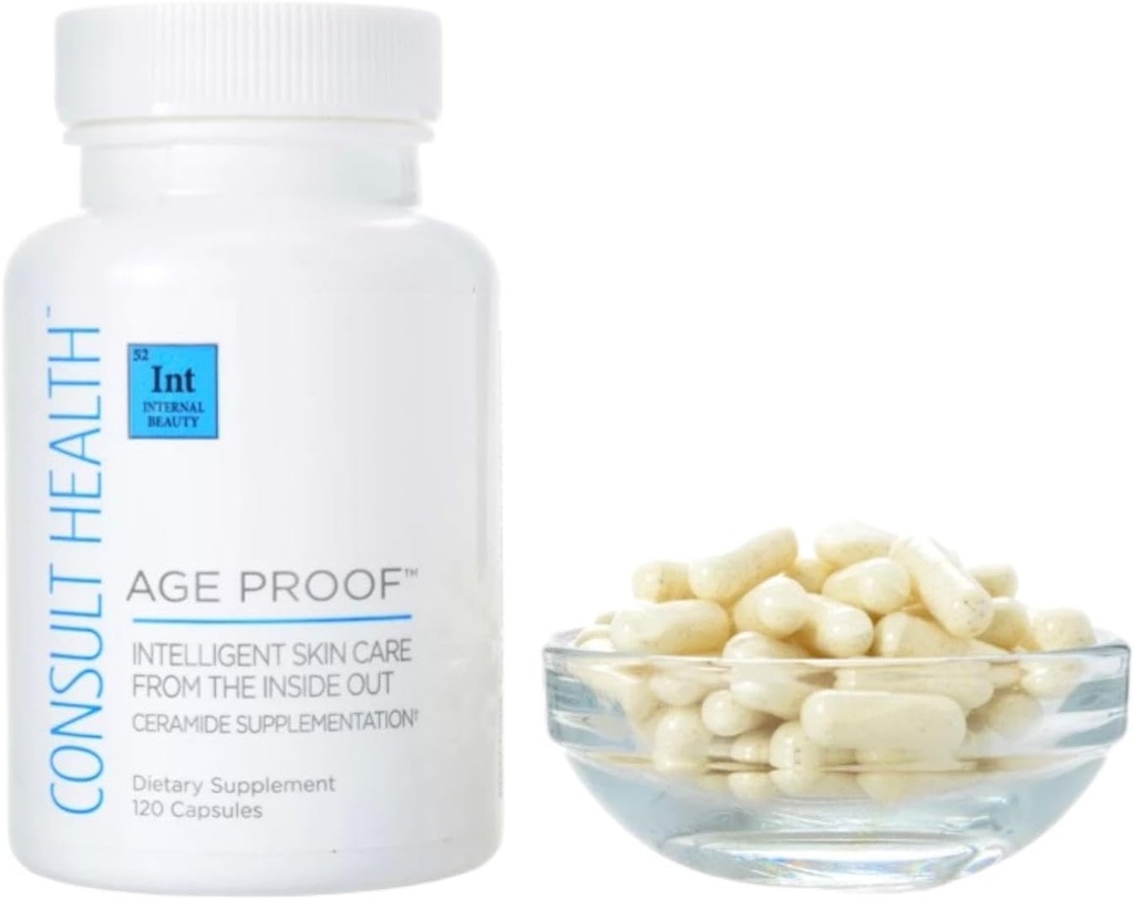 Consolare l'età della salute Proof Ceramide Integratore alimentare Capsule - Acido ialuronico per la pelle idratata e plump - 120 conteggio (Pack of 1)