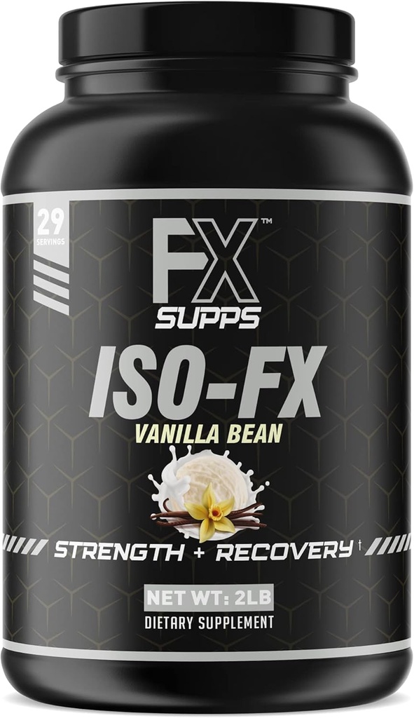 FX SUPPS ISO-FX 100% Isolieren Whey Protein Pulver (Vanilla) Ideale Nach-Workout-Ergänzung mit Complex BCAA & EAA Blend für Männer und Frauen, unterstützt Muskel-Recovery and Growth, 2.0 Pfund