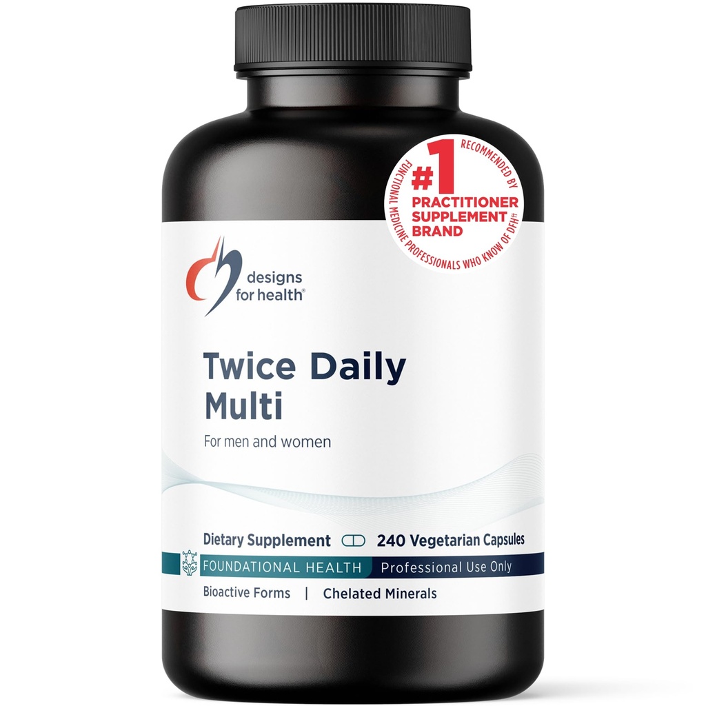Progetti per la salute Multivitaminico etilato per le donne e gli uomini - Twice Daily Multimineral Supplement & Multivitamin Senza Ferro + Methylated B12 e Folate, Vitamina C, K, D, E + di più (240 capsule)