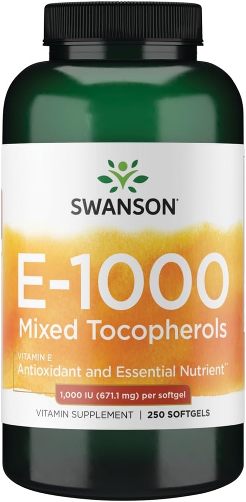 Swanson Vitamin E Gemischte Tocopherole 1000 Iu (671.1 Milligramme) 250 Gels