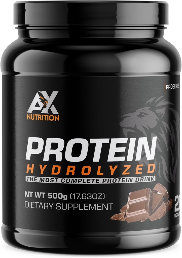 Polvere di proteina idrolizzata 500g - cioccolato aromatizzato | Collage idrolizzato Infuso con una miscela di vitamina | Supporto crescita muscolare sana e sano sistema immunitario Boost