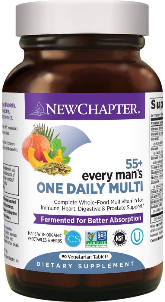 Neues Kapitel Multivitamin für Männer 50 Plus - Jeder Mann ist ein täglich 55+ mit Fermented Probiotics + Ganze Lebensmittel + Astaxanthin + Bio Non-GMO Zutaten - 90 ct