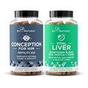Conception pour lui et Vital Liver Bundle - Booster masculin de fertilité et supplément prénatal + 9-en-1 soutien du foie