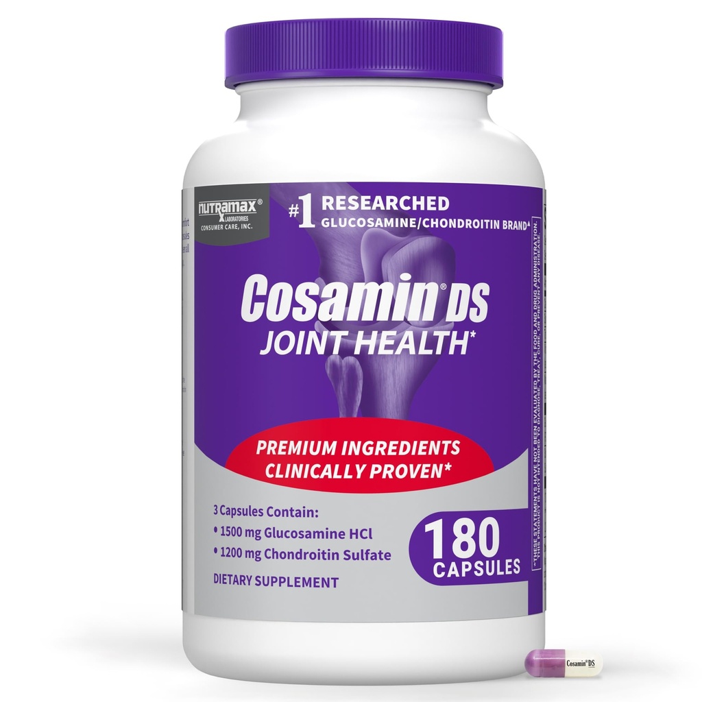Nutramax Laboratories Cosamin® DS Joint Health Supplement mit Glucosamin & Chondroitin für Männer & Frauen Gelenkgesundheit, 180 Kapseln