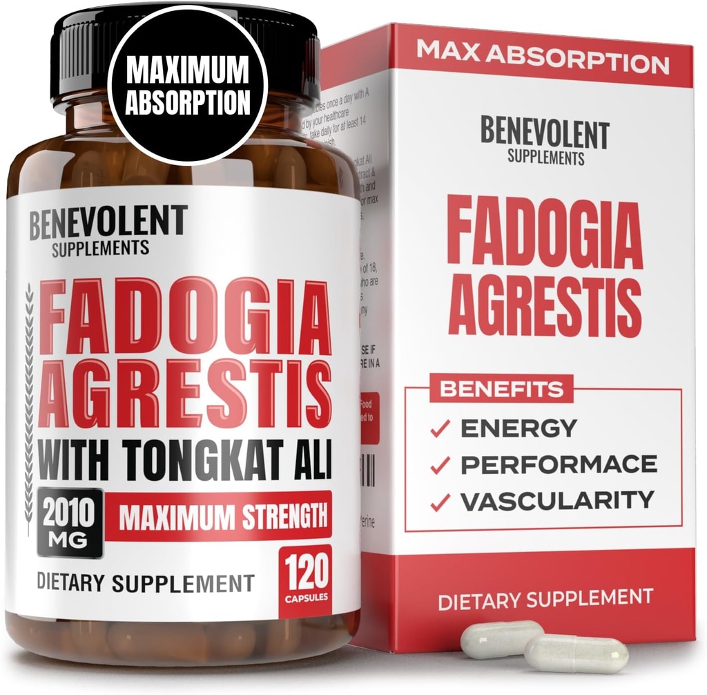 Fadogia Agrestis 1500mg [Purità più alta] + BioPerine® per supplemento ad alto assorbimento con Tongkat Ali - Aumentare la stamina, magra crescita del muscolo e recupero, Boosts Drive 3rd Party Testato 120 capsule