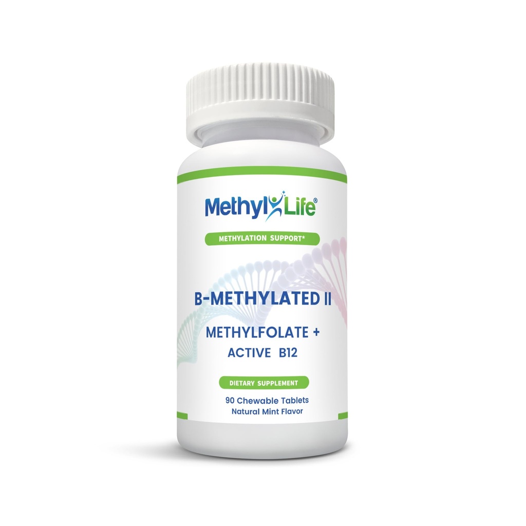 Methyl-Life® B-Methylated Chewable – 3 mg L-Methylfolat + Methyl B12 Sublingual Tabletten (Methylcobalamin) | Aktives Folat & Vitamin B12 | Vegan, Nicht-GVO, Glutenfrei