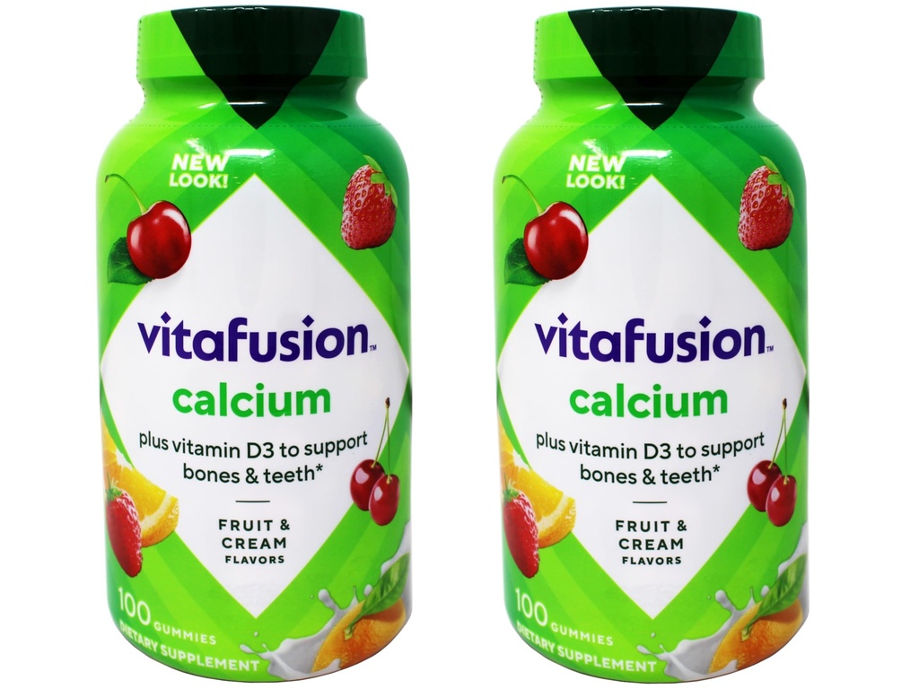 Vitafusion Calcium, Gummy JKHyWW vitamine per adulti, 500 mg, 100 conte (Pack of 2)
