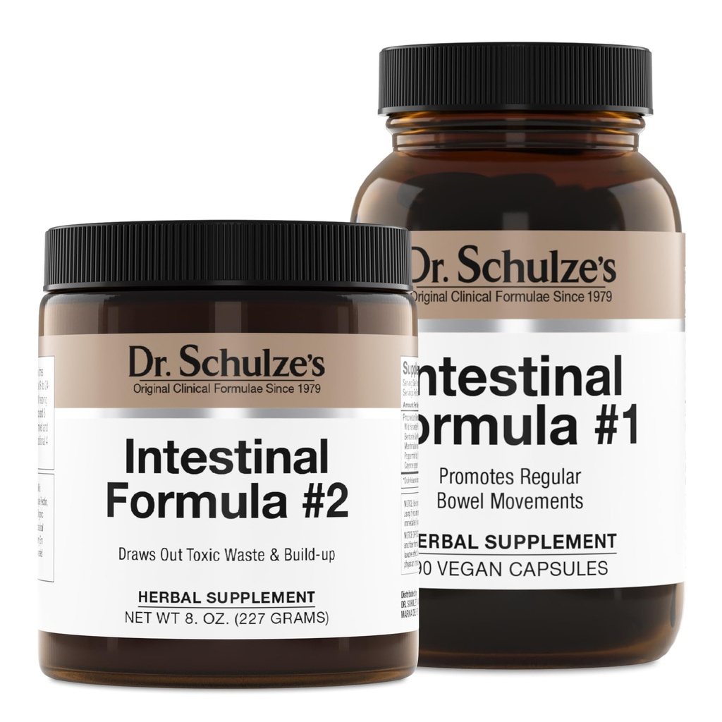 Dr. Schulze's Darmformel #2 (8 Unzen) und Darmformel #1 Kapseln (90 Kapseln) - Organic Herbal Supplements