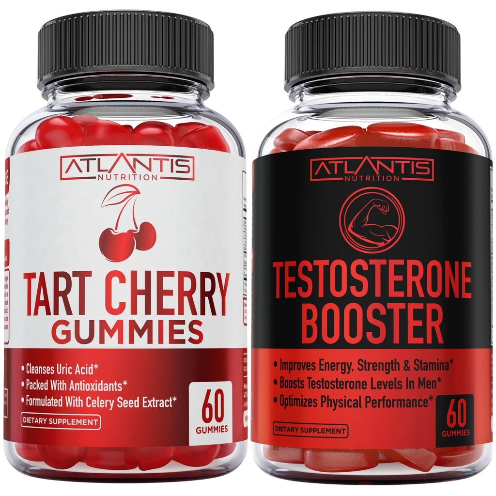 Atlantis Nutrition Tart Cherry 60 Gummi + Testosteron Booster 2-Pack (120 Gummi)