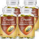 Ubiquinol CoQ10 600 MG Softgels mit Omega-3 & Shilajit & PQ, Advanced Dual-Delivery Coenzyme-Q10, Active CoQ10 Ubiquinol Supplement für Fruchtbarkeit, Antioxidans, Herz, Gehirn & Energie, 240 Servierungen