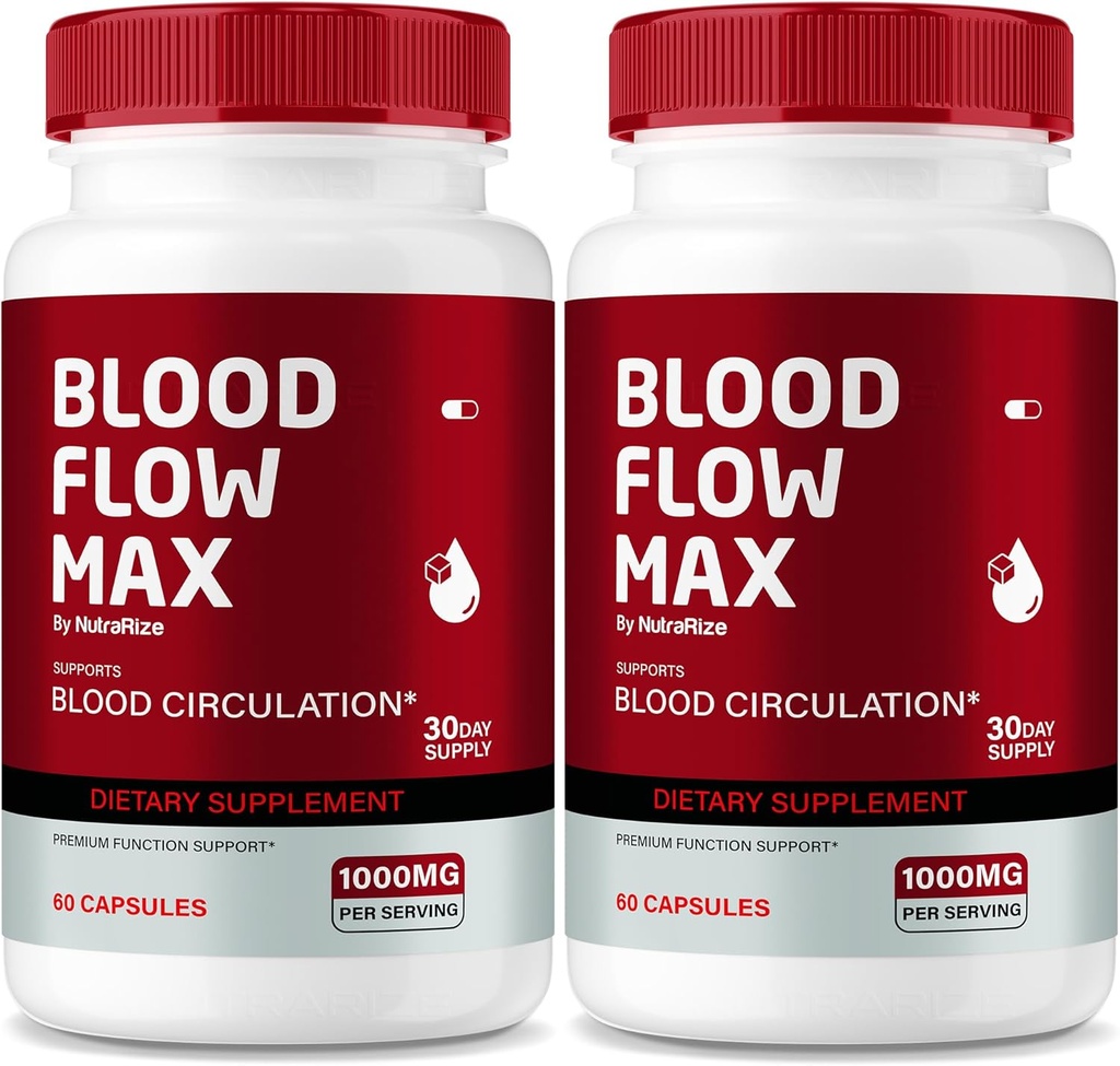 NutraRize (Pack of 2 Blood Flow Max Capsules, Advanced Blood Support Formula, Maximum Strength Supplement for Healthy Blood Circulation, Tutte le pillole naturali per la salute generale, Recensioni (120 Capsules)