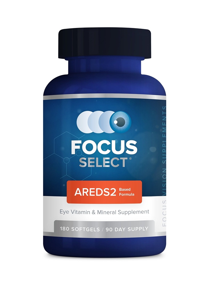 Focus Select AREDS2 Based Eye Vitamin-Mineral Supplément - AREDS2 Based Complement for Eyes (180 ct. 90 Day supply) - AREDS2 Based Low Zinc Formula - Eye Vision Supplément and Vitamin