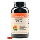 NatureWise CLA 1300 - 95% Acide linoléique conjugué actif pour les femmes et les hommes, ne stimulant pas, soutient les objectifs de poids et de condition physique - Non-OGM, sans gluten - 180 Softgels[2-Mois]