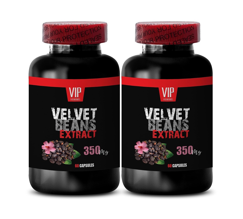 mucuna pruriens Extrakt - Velvet Bohnen - Ergänzung für tiefe und verjüngende Entspannung, Mucuna Pruriens, Physische Leistung Booster, Fokus und Clarity Supplement, Stress Relief, 2 Bot, 120 Caps