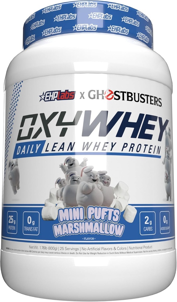EHP Labs OxyWhey Whey Protein Isolate – 25g High Protein, Low Carb, Sugar Free Meal Sostituzione – Lean Whey Powder for Muscle Recovery – Non-GMO, Gluten Free – 25 Serves – Marshmallow