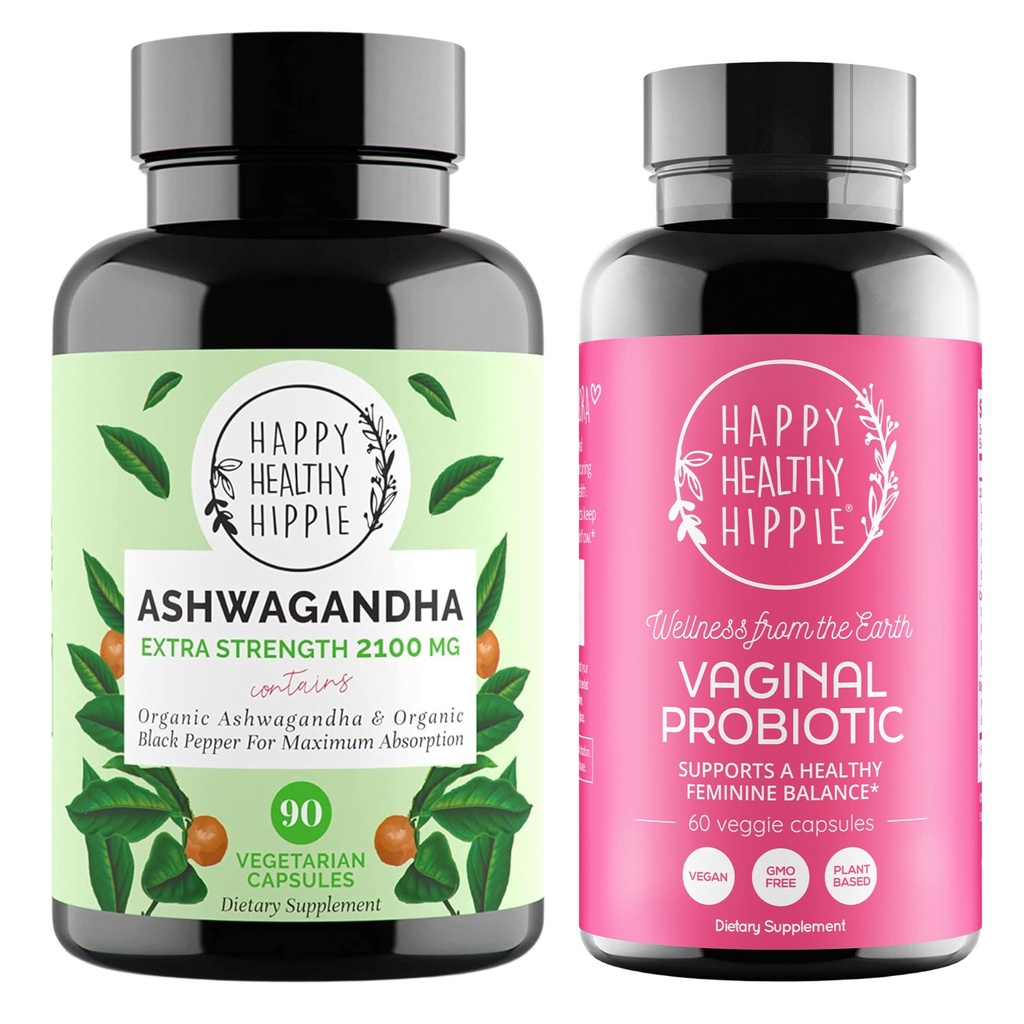 Happy Healthy Hippie Vaginal Probiotics für Frauen & Bio Ashwagandha