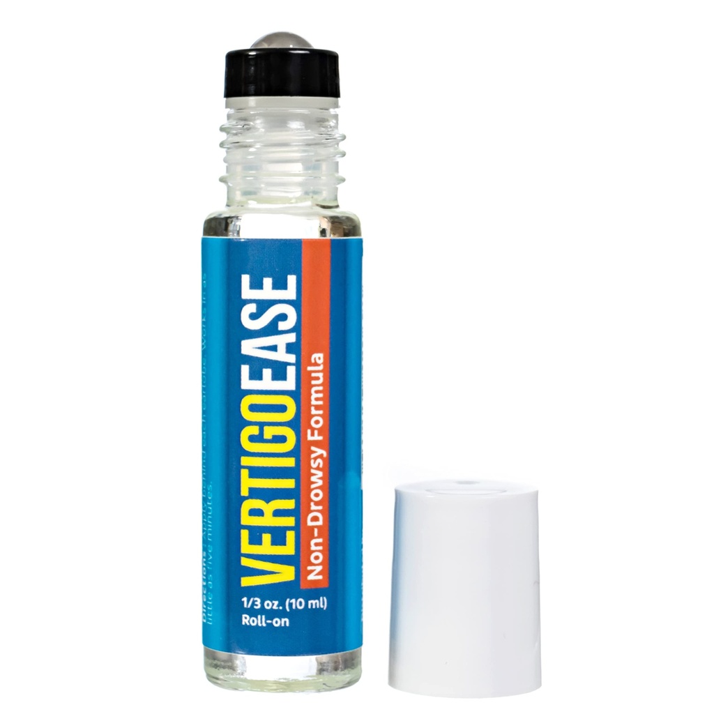Basic Vigor Vertigo Ease Roll-On (10ml) - Natural & Fast-Acting Vertigo und Dizziness Unterstützung mit Lavender, Ginger, Frankincense & Essential Oils - Combat Travel Sickness