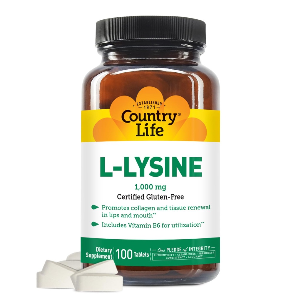 COUNTRY LIFE VITAMINS L-Lysine 1000 Mg mit B-6, 2.5 Pfund
