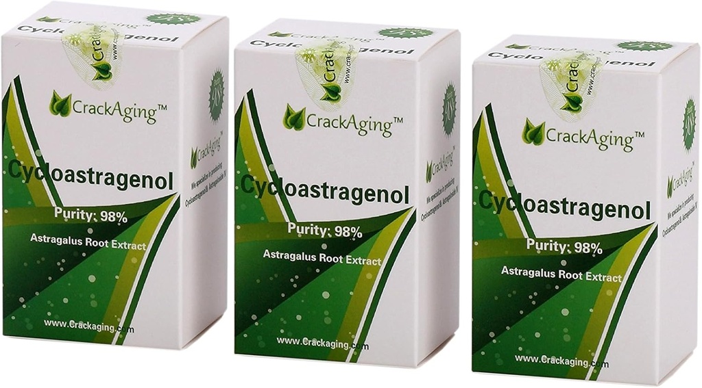 Super-assorbimento Cycloastragenol 98% telomere | Supplemento di vitalità cellulare | DNA e supporto immunitario (10mg/Cap, 30caps/Bottle, 90 caps in 3 bottiglie)