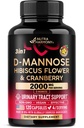 D-Mannose 2000mg mit Cranberry & Hibiscus - Klinisch getestete Stärke für Urinary Tract Health - Supplement für Damen - Bladder, Liver & Microflora Support - Made in USA - Vegan, 120 Kapseln