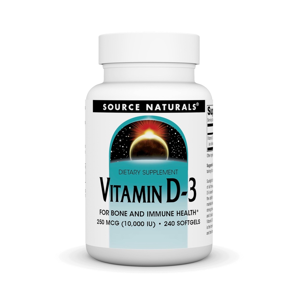 Quelle Naturals Vitamin D-3, unterstützt Knochen- und Immungesundheit*, 250 mcg (10.000 IU) - 240 Softgels