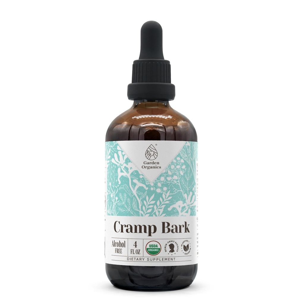 Cramp Bark USDA Bio-Alkohol-freien Extrakt | Nahrungsergänzung, Hochfeste Tinktur | Natürliche zertifizierte Bio-Krebsrinde (Viburnum Opulus) Getrocknete Rinde 4 Unze