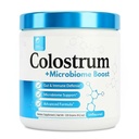 Poudre de colostrum (en poudre) Colostrum bovin alimenté par l'herbe avec Akkermansia Probiotique 1B AFU (en poudre) Microbiome & Gut Support (en anglais) Haute IgG Formule avancée (en anglais) 120 portions