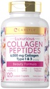 Collage Carlyle con Vitamina C | 6000mg | 120 Caplets | Pillole Multi Collagen Peptide | Tipo 1 e 3 | Non OGM, Gluten Free, Grass Fed