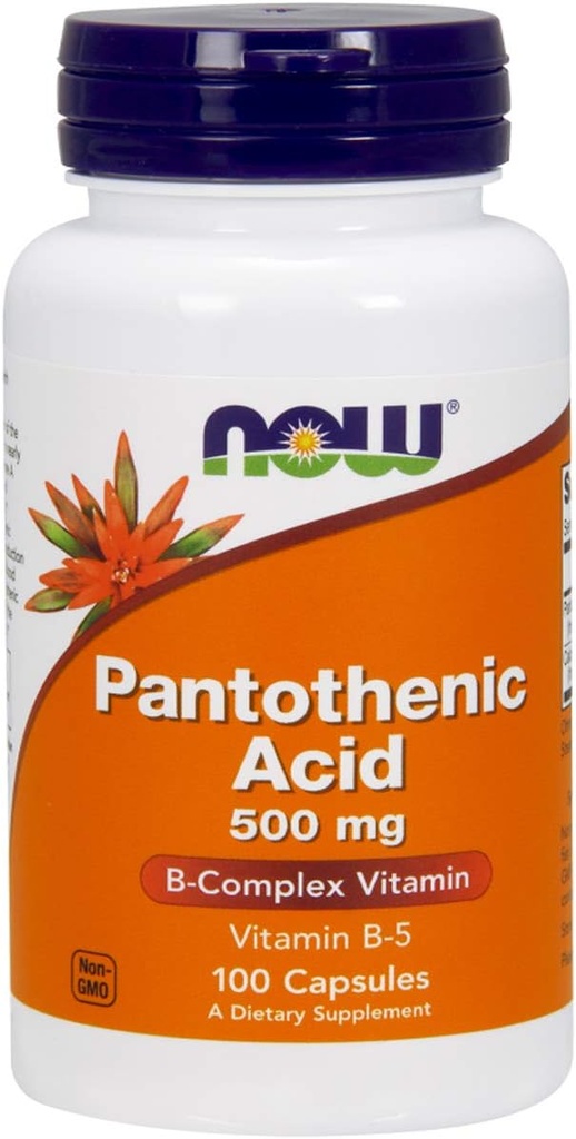 JETZT Lebensmittel Pantothensäure 500mg, 100 Kapseln (Pack von 2)