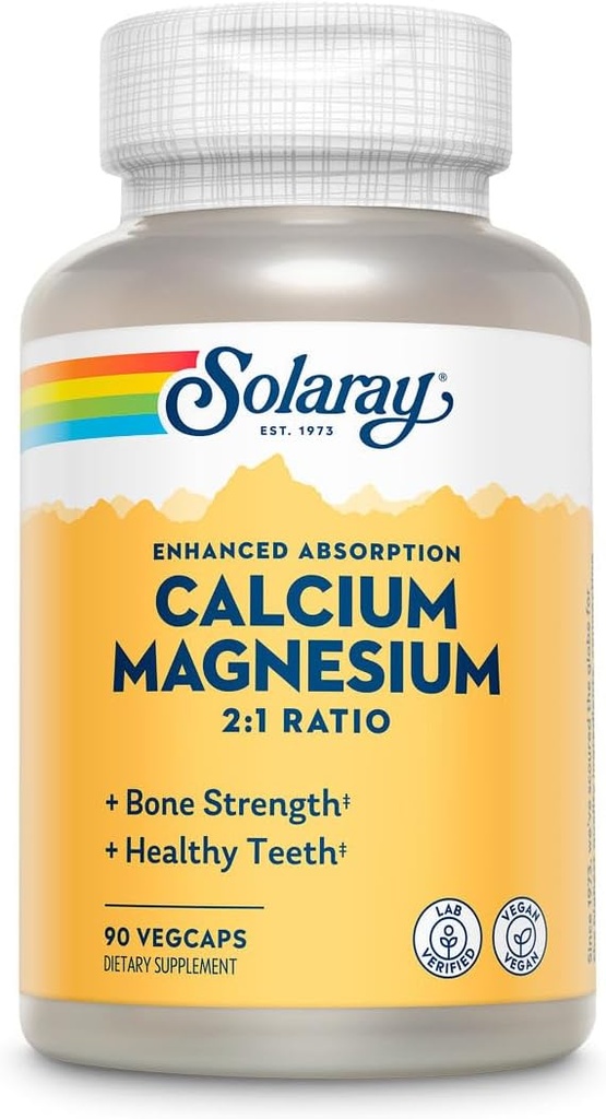 Calcium et magnésium - Chélates d'acide amino à pleine gamme dans une base spéciale à base de plantes (90 capsules)