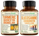 Quercetin mit Bromelain und Turmeric Curcumin & Glucosamine Chondroitin MSM und Turmeric Joint Support Supplement