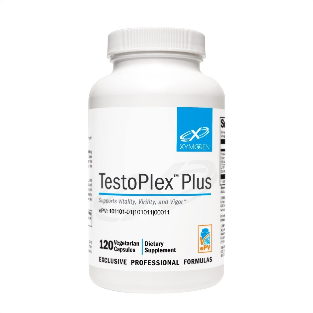 XYMOGEN TestoPlex Plus Supporto testosterone per uomini e donne - Shilajit & Eurycoma Longifolia Integratori - Aiuta a promuovere la salute Libido, Prestazioni, Vitalità generale & Cognizione (120 capsule)