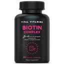 Vitamine vitali Biotin Complex Pills - con acido ialuronico, MSM, collagene, & vitamina C - Supplemento per capelli, pelle, & unghie - 60 capsule