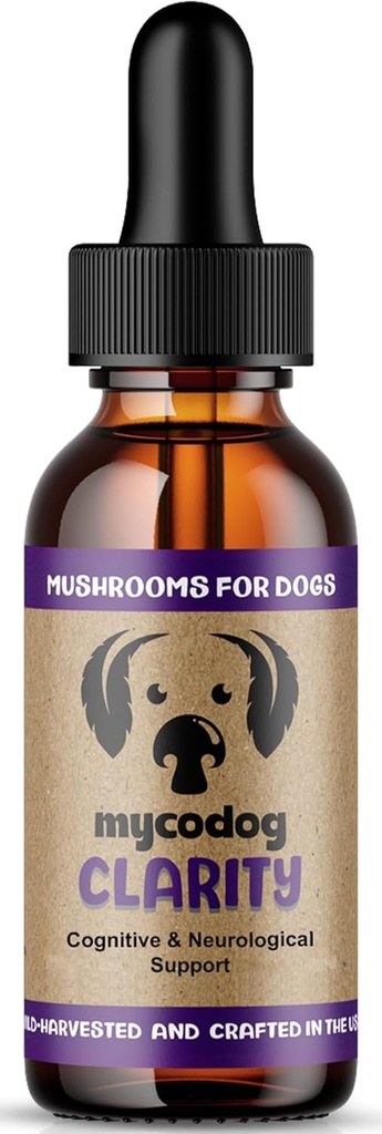MycoDog Clarity - Kognitive Unterstützungsergänzung für Hunde - Brain Health, & Senior Dog Wellness - Memory & Focus mit funktionalen Pilzen & Adaptogenen