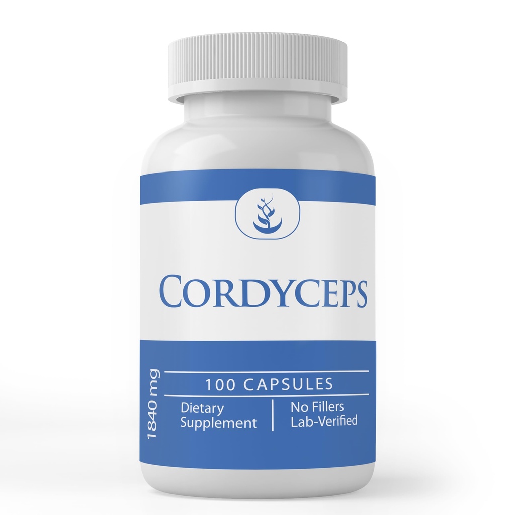 Pure Original Zutaten Cordyceps, (100 Kapseln) Immer rein, keine Additive oder Füllstoffe, Lab Verifiziert