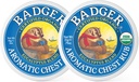 Badger - Aromatic Chest Rub, Eucalyptus & Mint, Certified Organic, Beruhigender Vapor Rub mit Eucalyptus Essential Oils, Baby Chest Rub, Vapor Rub Salbe, 0.75 oz - 2-Pack